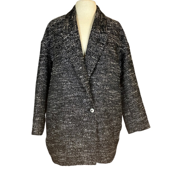 H&M Tweed Single Button Jacket Blazer Womens Size 10 - Picture 1 of 14